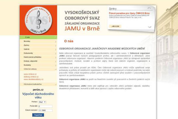 levné webové stránky - odbory.jamu.cz